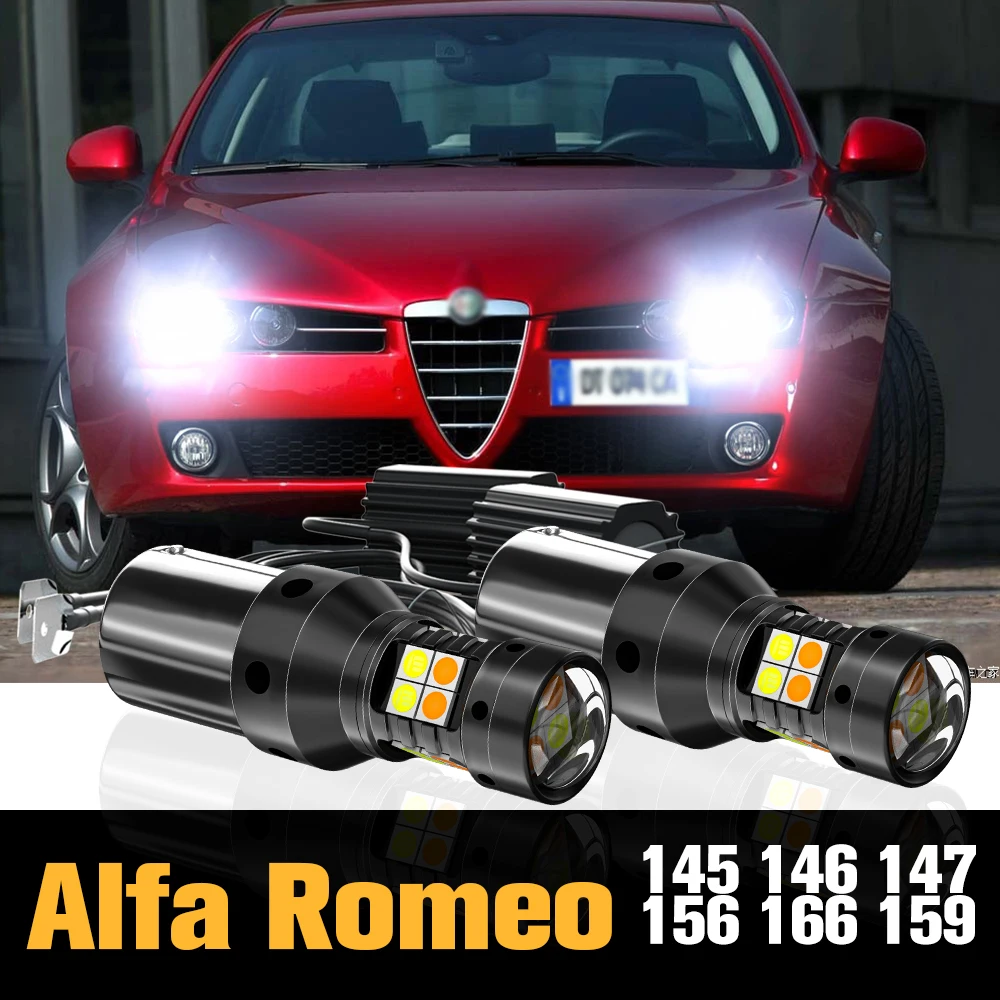 

2pcs Canbus LED Dual Mode Turn Signal+Daytime Running Light DRL Accessories For Alfa Romeo 145 146 147 156 166 159 (1995-2012)