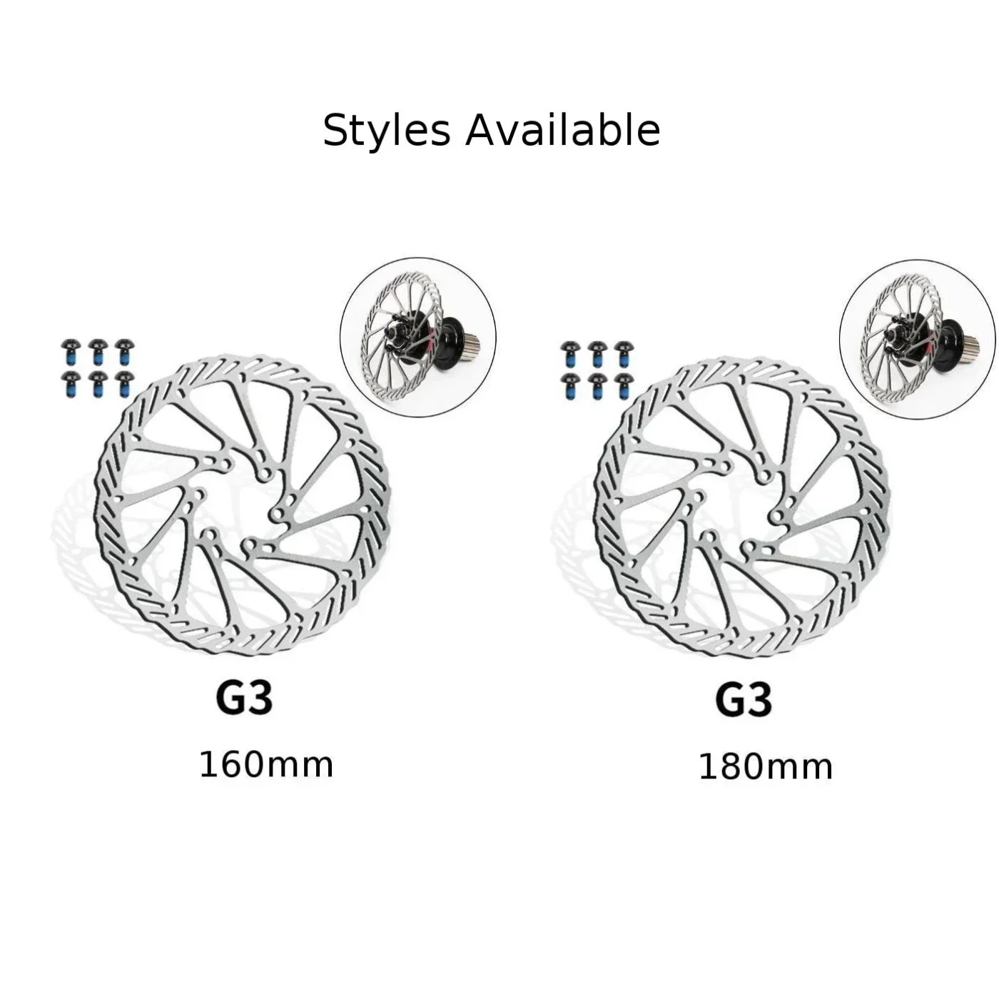 New Pratical High Quality Nice Portable Brake Disc 160mm/180mm Bicycle Metal Mountain Bike With 6 Bolts Silver