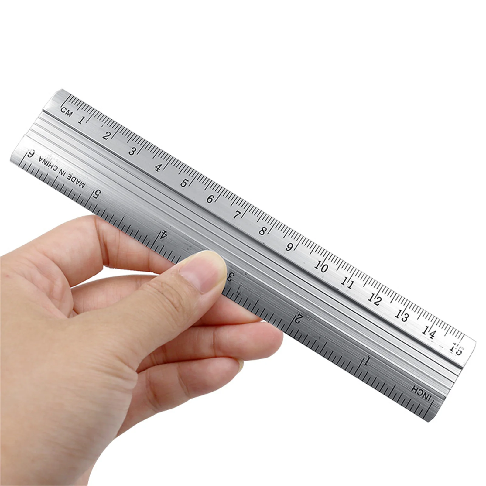 1Pc Righello Dritto Strumento di Misura di Precisione In Lega di Alluminio 0-150MM 0-200MM 0-300MM 0-6 Pollici 0-8 Pollici 0-12 Pollici