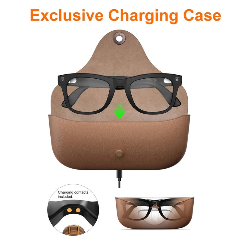 AI Smart Shooting Glasses 8MP HD Camera EIS Anti Shake Video Recorder Real Time Translation Smart Eyewear for Travel Vlog