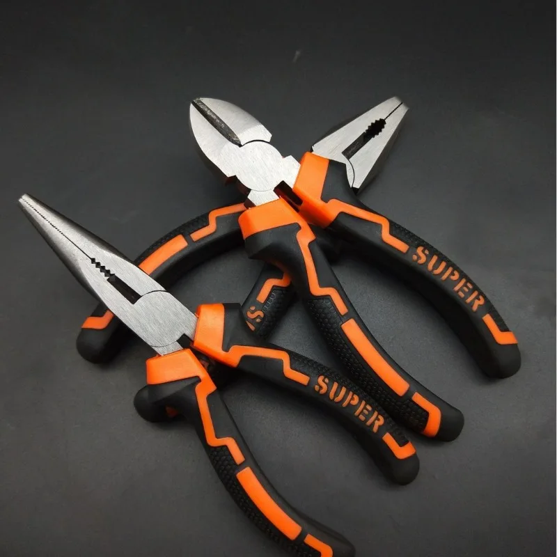 3PCS Industrial Grade High Carbon Steel Combination Pliers Labor‑saving Universal Hand Tool for Electrician Maintenance Repair Work