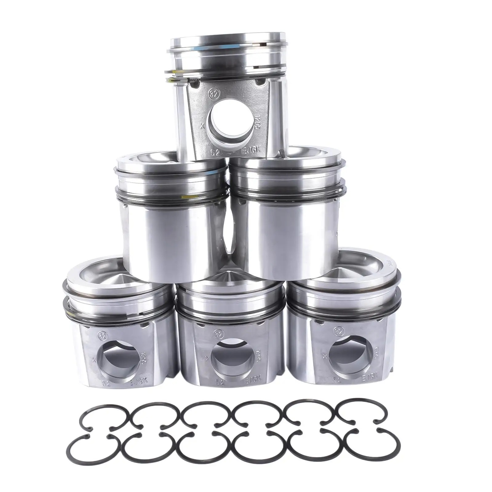 AP01 6Pcs Piston + Ring Set For Dodge 325 HP Truck 5.9L Cummins Engine 2004-2006