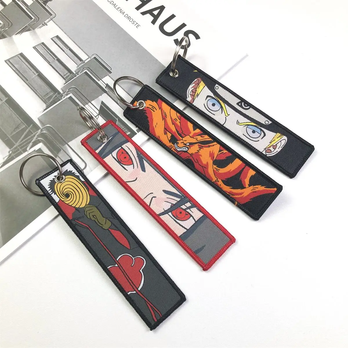 New Design Motorcycles Cars Anime Chain Jet Tags Embroidery Key Fobs for  Bag Backpack Keychain Fashion Key Ring Gift