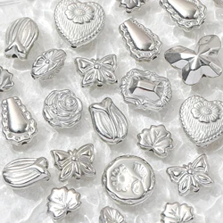 Czech CCB Effect Heart Flower Butterfly Silver Y2K Beads Handmade DIY Jewelry Making Decorations Phone Chain Vintage Accessories