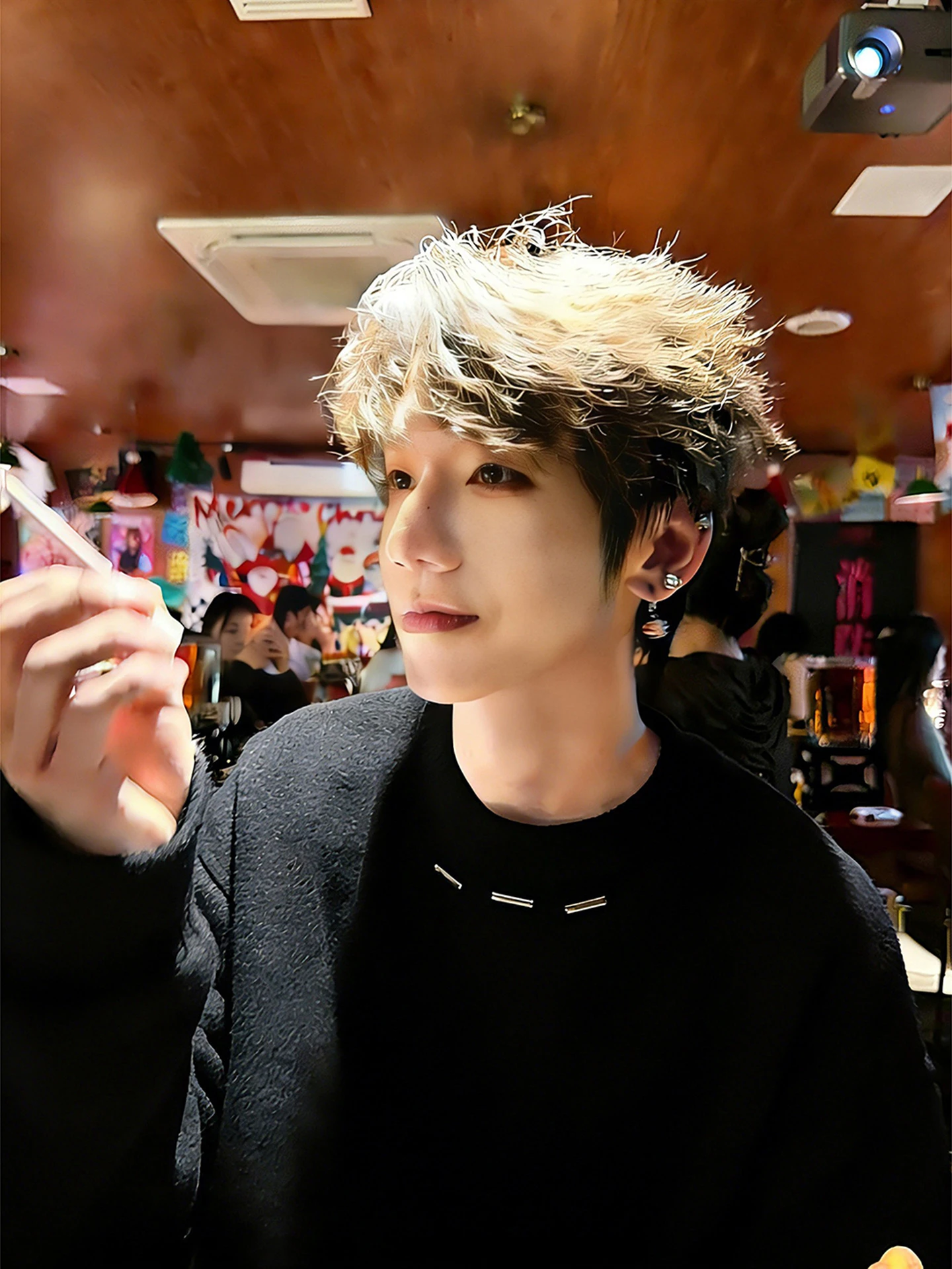 

Bla eep Camere round Ne Knitwear Men's Autumn Winter Heavyweight Lazy Soft Base irt Inner Wear Rivet Design Sweater