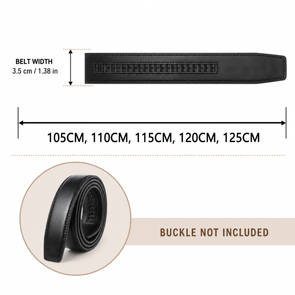 High-Quality Cowskin Leather Belt Strap