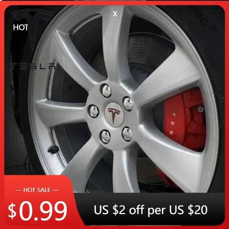 

Наклейка на автомобиль: Декоративная заглушка для колесных дисков Tesla 56 мм (модели 3, Y, S, X) — защита центральной части колеса и колесных гаек. Новинка 2025 года.