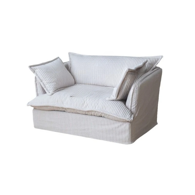 Removable sofa living room bedroom fabric long hair corduroy single sofa
