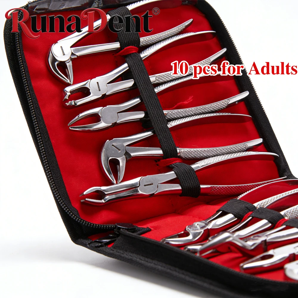 

Набор щипцов для удаления зубов из нержавеющей стали, 10 шт. для взрослых и 7 шт. для детей — хирургические инструменты для удаления зубов