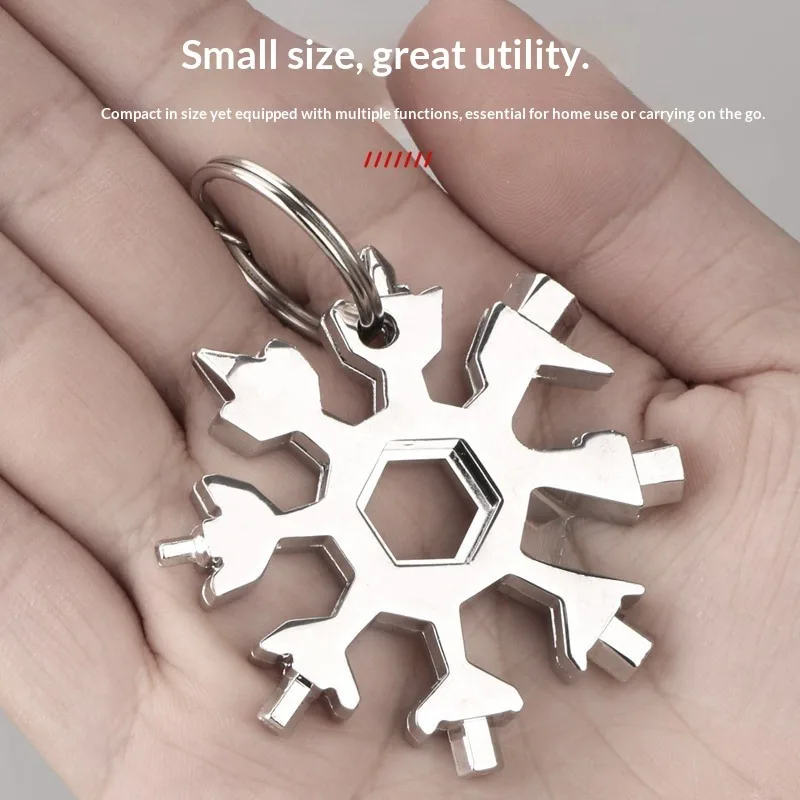Snowflake Multi Tool Portable Hex Wrench High Carbon Steel Outdoor Camping Repair Hand Tool Key Ring Hardware Tool