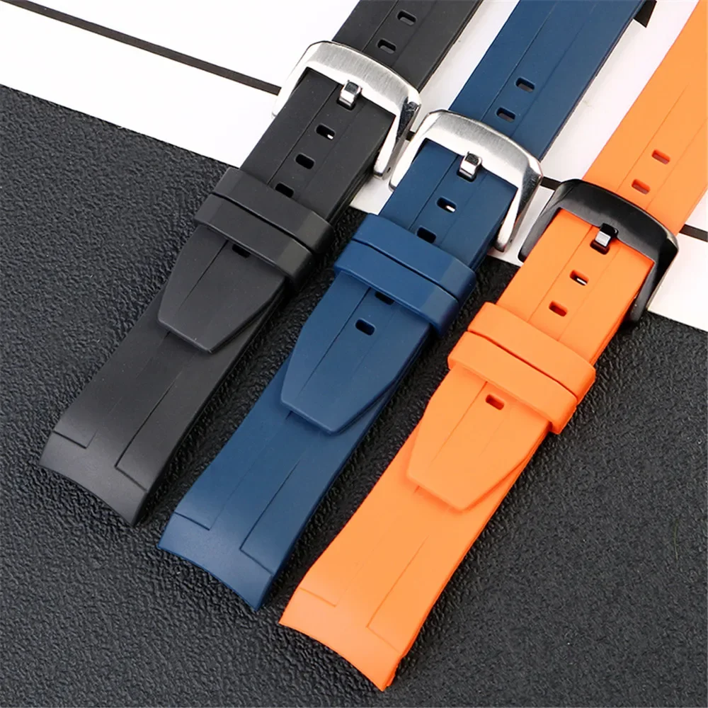 Rubber Silicone Strap for Tissot 1853 Starfish Diving T120 T120417A Watch Band 22mm Curved End Men Sports Waterproof Bracelet