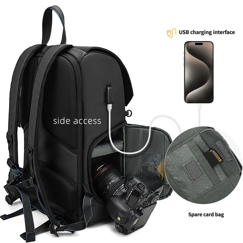 large Camera Backpack DSLR/SLR/Mirrorless Photography Camera Bag camera Case with Tripod Holder& Laptop Compartment /USB port