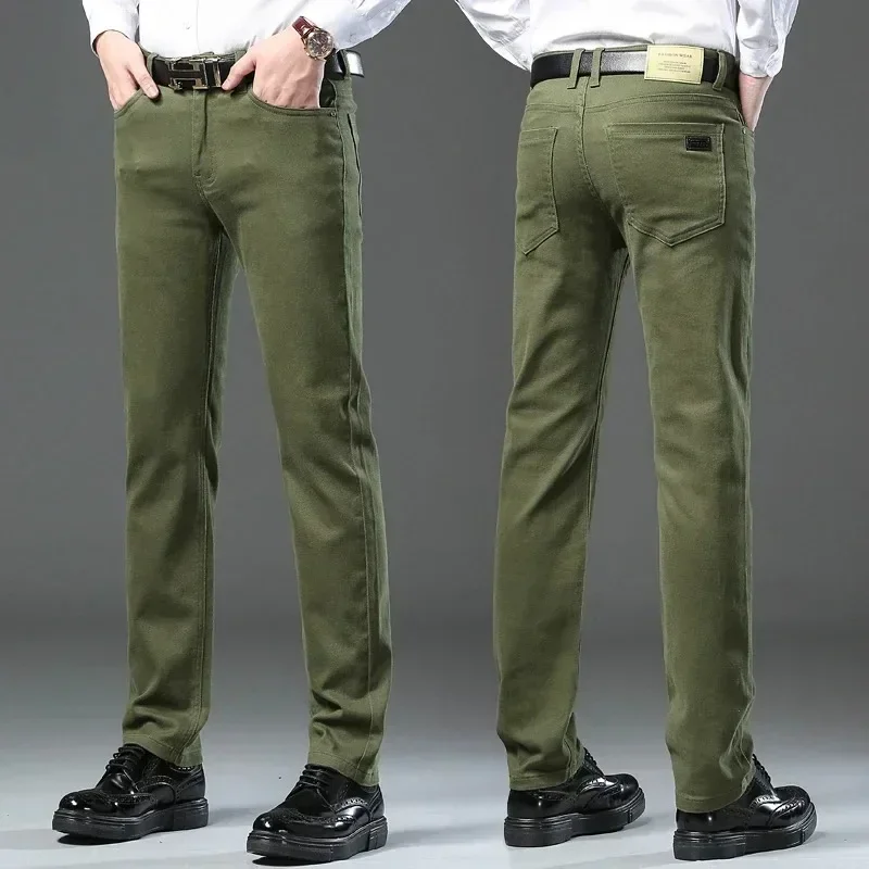 Autumn New 98%Cotton Men's Jeans Soft Cozy Straight Casual Denim Pants Plus Sizes 42 44 Stretch Fashion Trousers Male Clothing