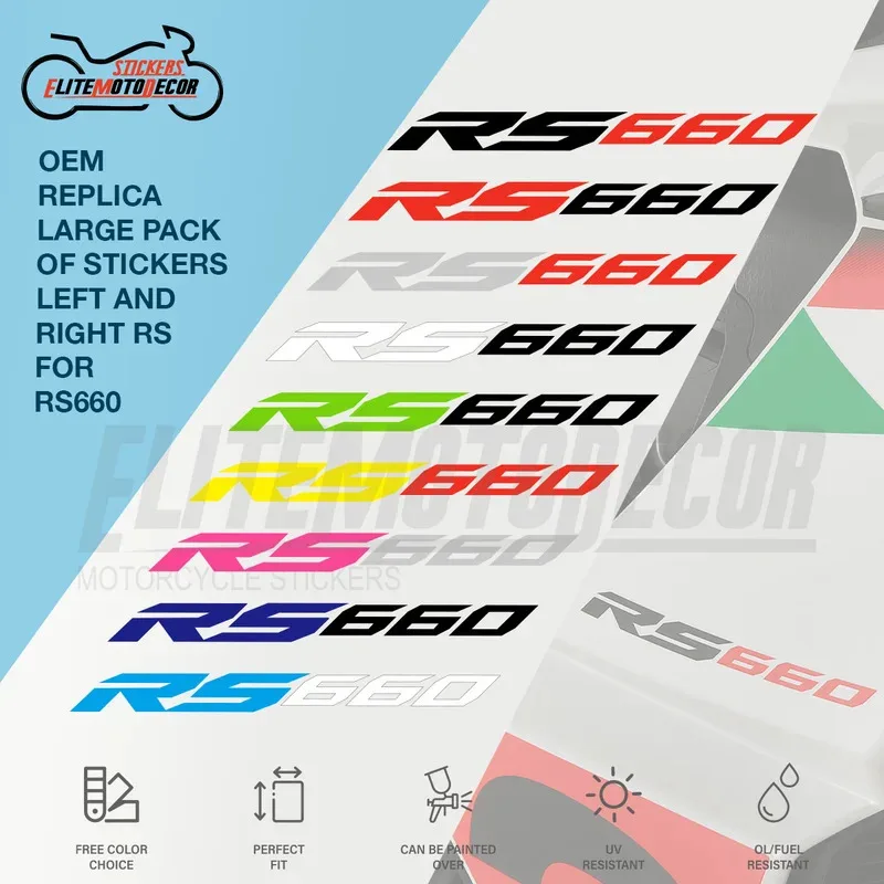 

For Aprilia RS660 RS 660 Motorcycle accessories Shell Fairing Sticker Decal OEM Replica Large Pack of Stickers Left and Right RS