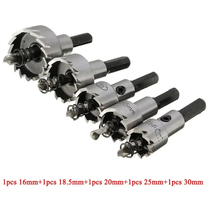 

5Pcs Carbide Tip HSS Drill Bit High Speed Steel Drill Bit Hole Opener Hole Saw Tooth Cutter Metal Drilling 16/18.5/20/25/30mm