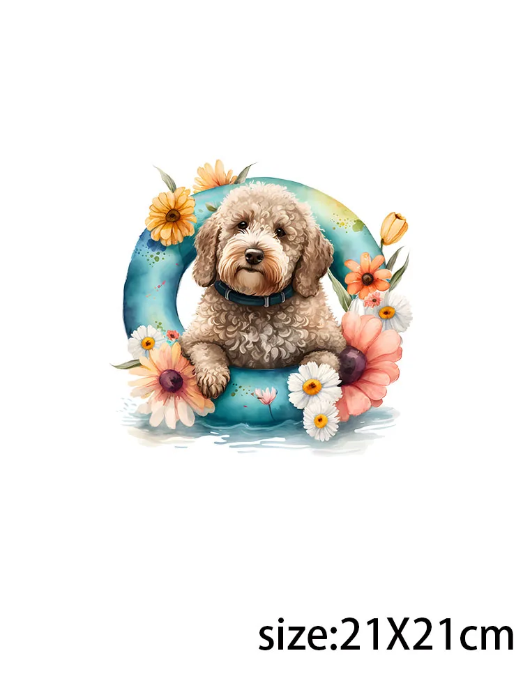 LETOP 1PCS Summer Swimming Holiday Dogs 20oz Uv Dtf Wraps Dtf Transfer Print Swimming Dogs Waterproof Sticker For Glass