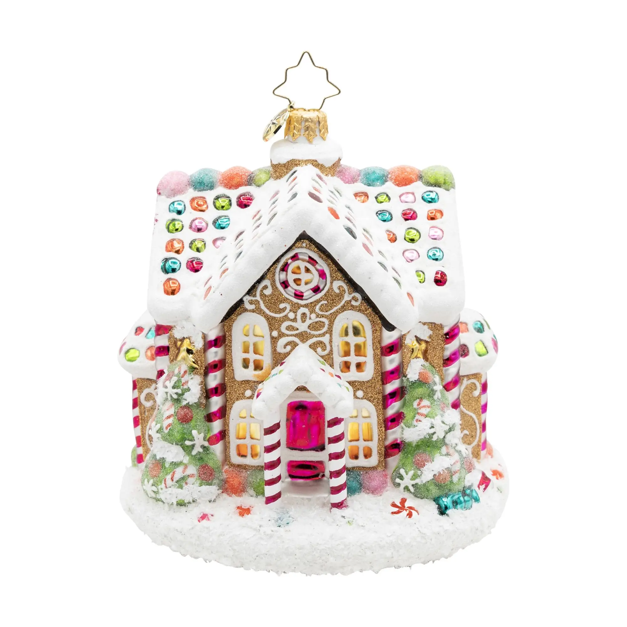 Sweet Treat House Glass Christmas Ornament