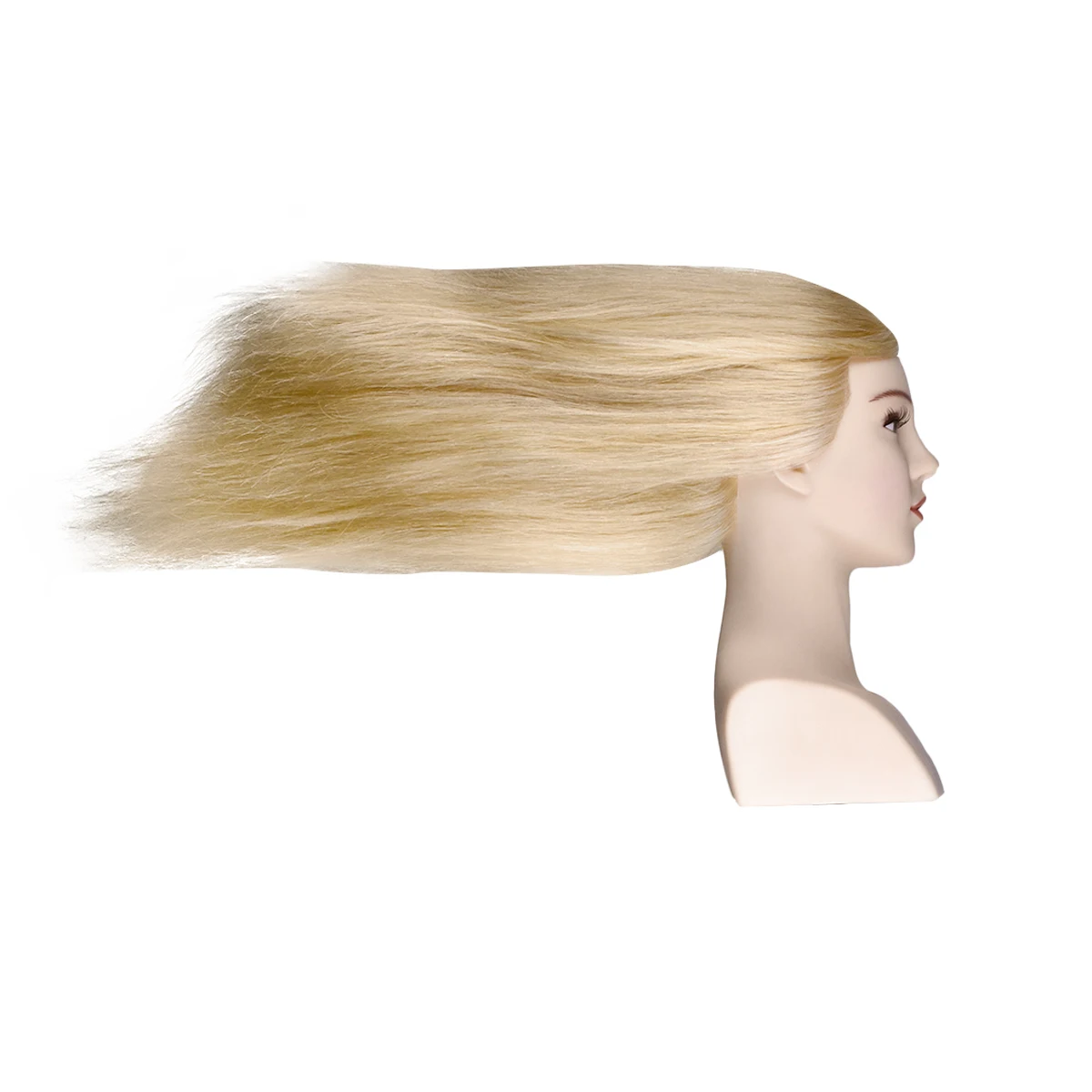 【Série campeão】 Cabeça de competição de cabelo loiro claro de 20 polegadas
