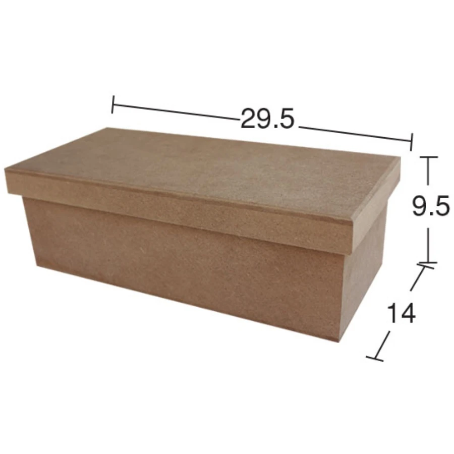 KU342 Small Shoes Box, Unpainted Raw Wood Mdf Box