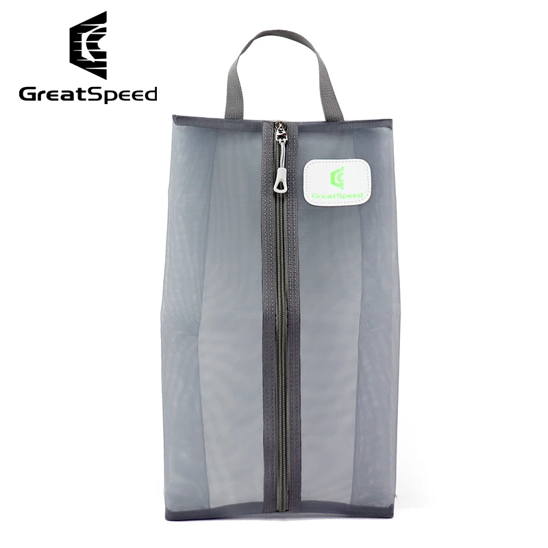 GreatSpeed Mesh Shoe Bag, Breathable Zipper Tote for Travel & Sports, 2 Sizes for Men & Women