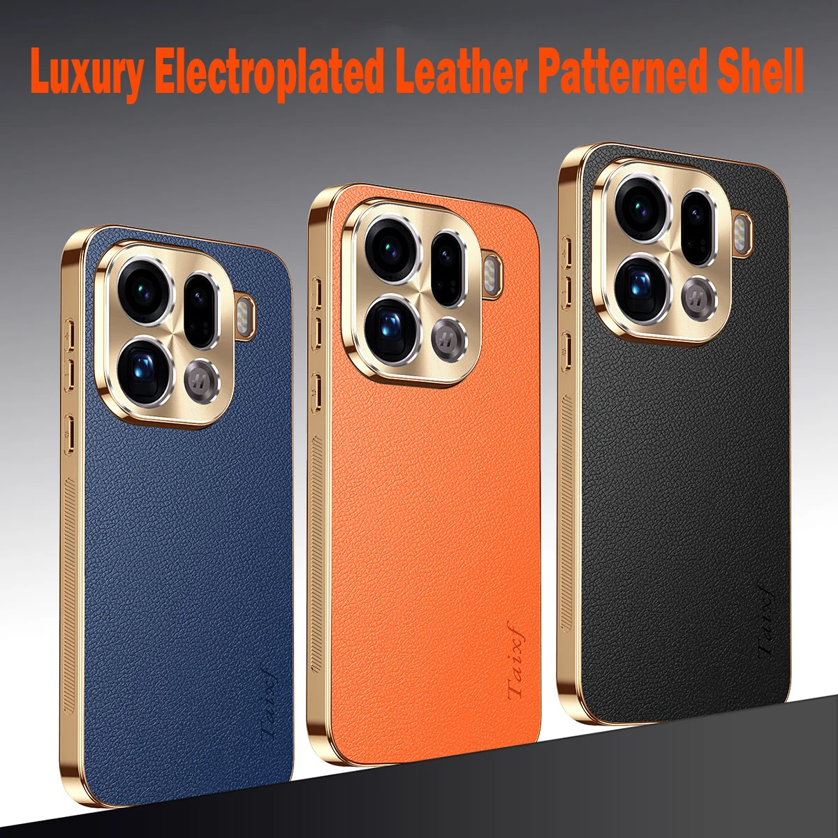 

Роскошный чехол для телефона из искусственной кожи для Oppo Find X9 Pro, защита объектива, рамка для линз из сплава, элегантный противоударный чехол с гальваническим покрытием