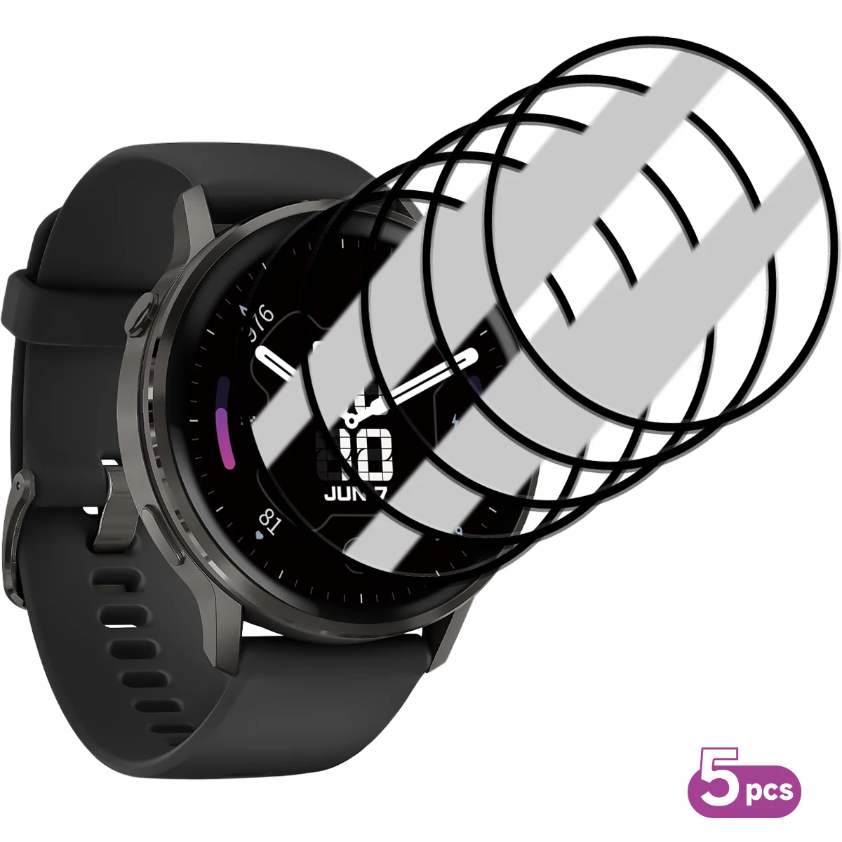 Displayschutzfolie für Garmin Venu 4 45 mm 41 mm, kratzfeste Verbundfolie, HD-klare, vollständig abdeckende, weiche Schutzfolie, Zubehör – Detail 9
