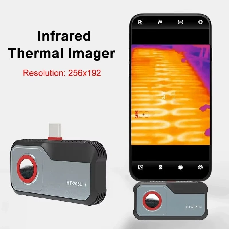 HT-203U-i Mobile Thermal Camera in frared Thermal Imager for Phone PCB Circuit Underfloor Heating Pipe Detection