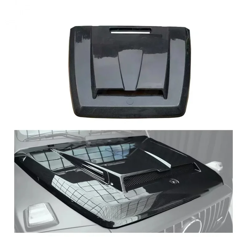 Fits 2019+ Mercedes G Class W463a G500 G63, M Style Carbon Fiber Engine Bonnet with Front Hood Scoop