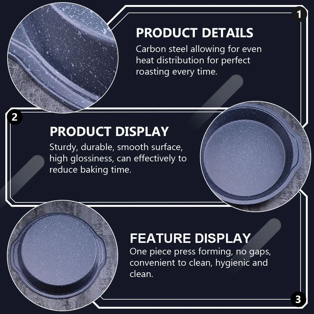 

8 Inch Marble Coated Baking Tray Carbon Steel Non-Stick Rustproof Oven Bake Pan Dishwasher Safe Heavy Duty Kitchen Bakeware For