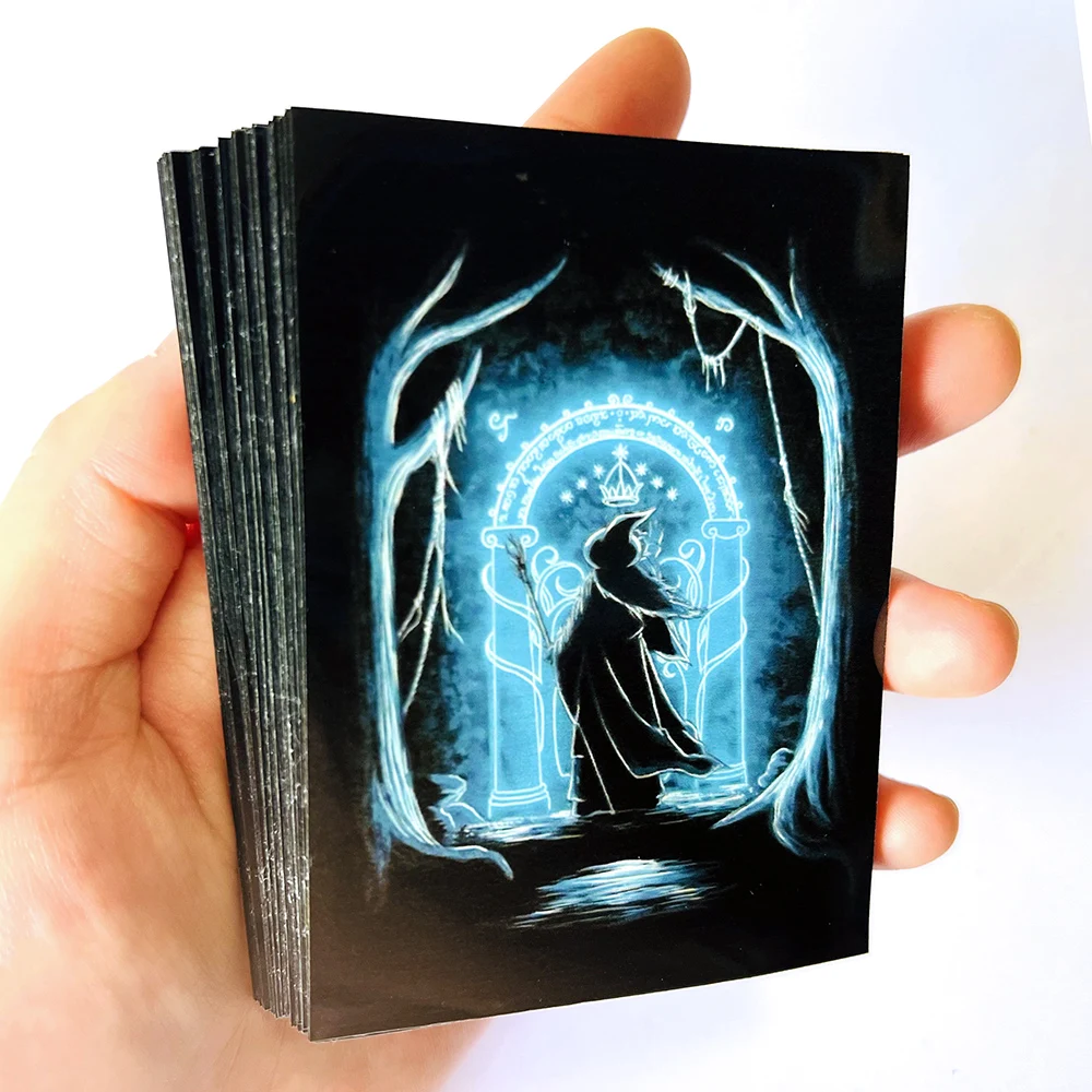 Protector de cartas de tamaño estándar, funda de protección ocular del anillo para juego de mesa, TCG, 120 piezas, 66x91mm, Pkm/MTG