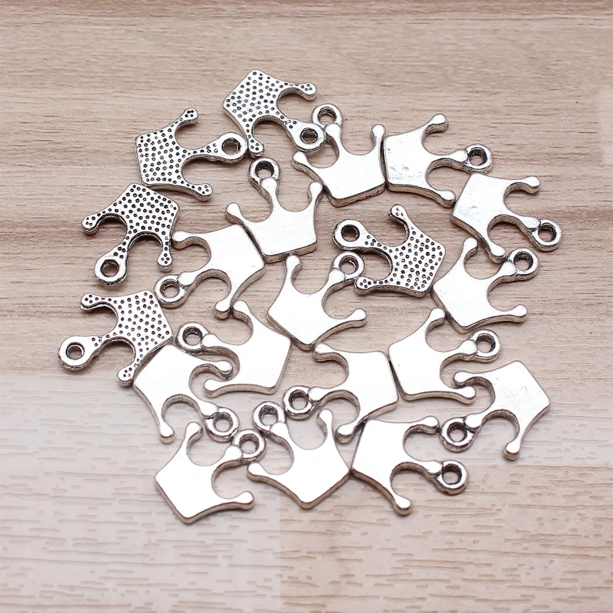 IFOCUS 20pcs/Lot Crown Charms For DIY Jewelry Making Zinc Alloy 11x13mm/0.43x0.51inch