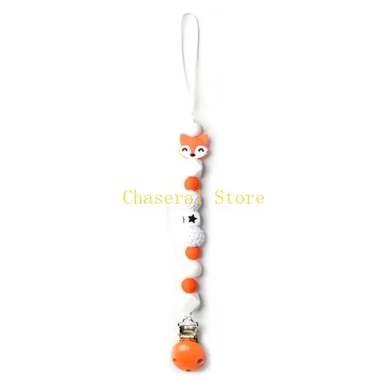 E7ce Baby Pacifier Clip Nursing Holder ผู้ถือซิลิโคนลูกปัด Teether Chain คลิป Diy Dummy หัวนม