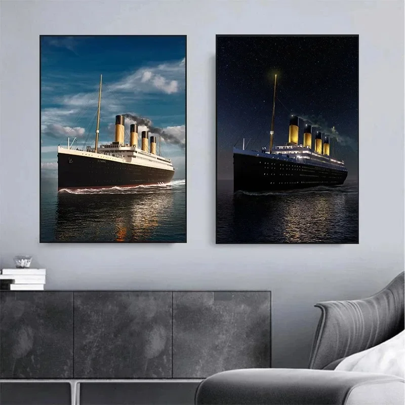 Abstract Titanic The Ship that Never Sinks Iconic Seascape Canvas Painting Posters and Prints For Living Room Decoration