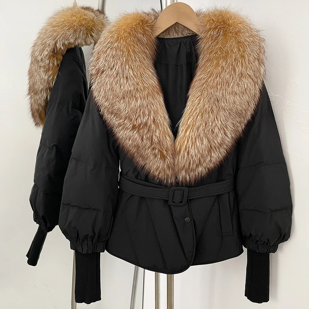 سترة شتوية نسائية لعام 2025 مع حزام وياقة كبيرة من الفرو سترة نسائية مبطنة بالقطن y2k حمالة صدر معطف جديدة عالية الجودة #6