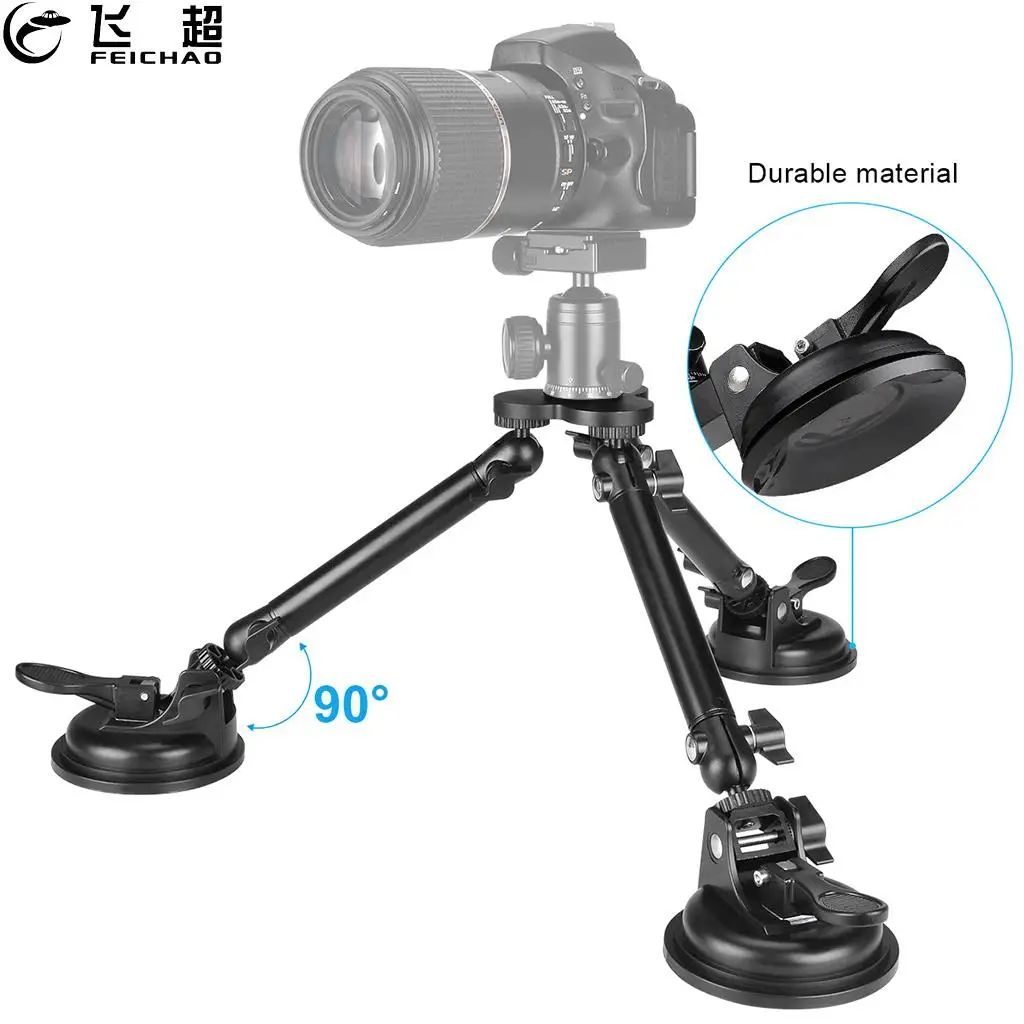 Triple Suction Cup Stabilization Bracket Car Tripod Mount Holder for DSLR Camera GoPro 13 12 11 10 9 Yi Action Camera Accessory