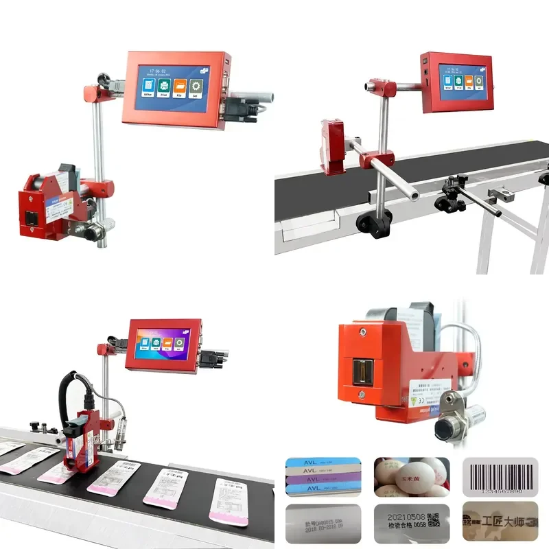 T110 Inkjet Printer for Pipe Wood Glass Plastic Bottles Portable Adjustable Conveyor Belt Label Printing Device