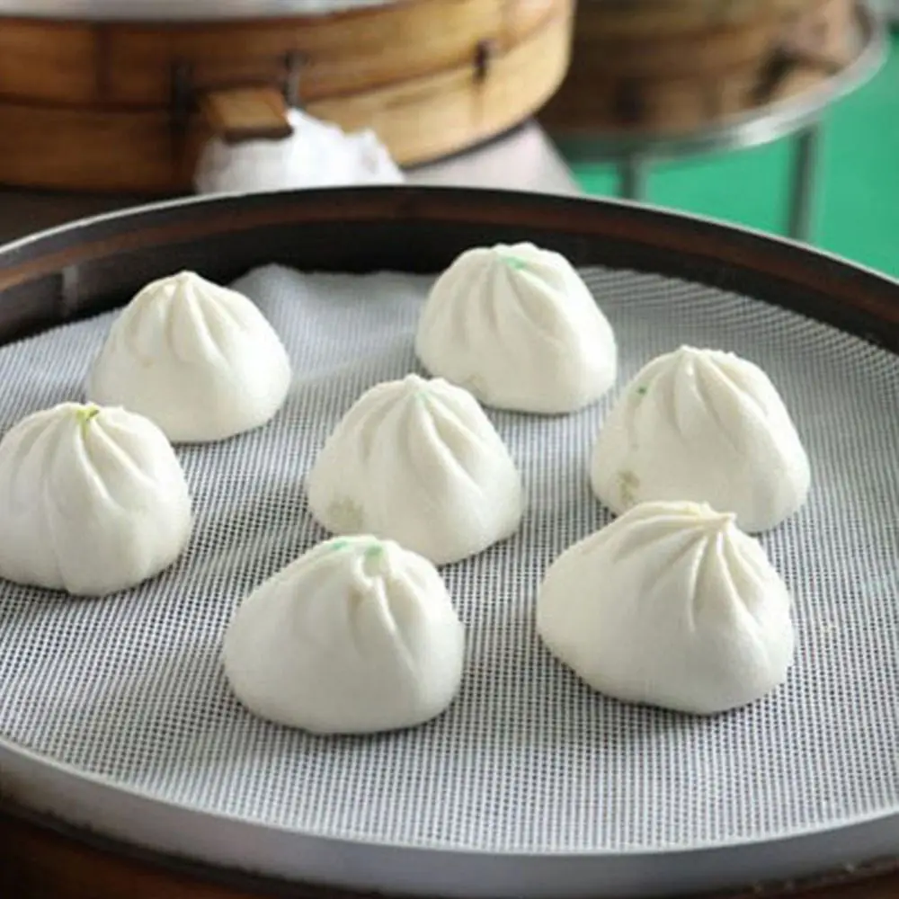 Non-Stick White Silicone Steamer Pad Dim Sum Paper Restaurant Steamers Mat Cooking Tools Kitchen Accessories