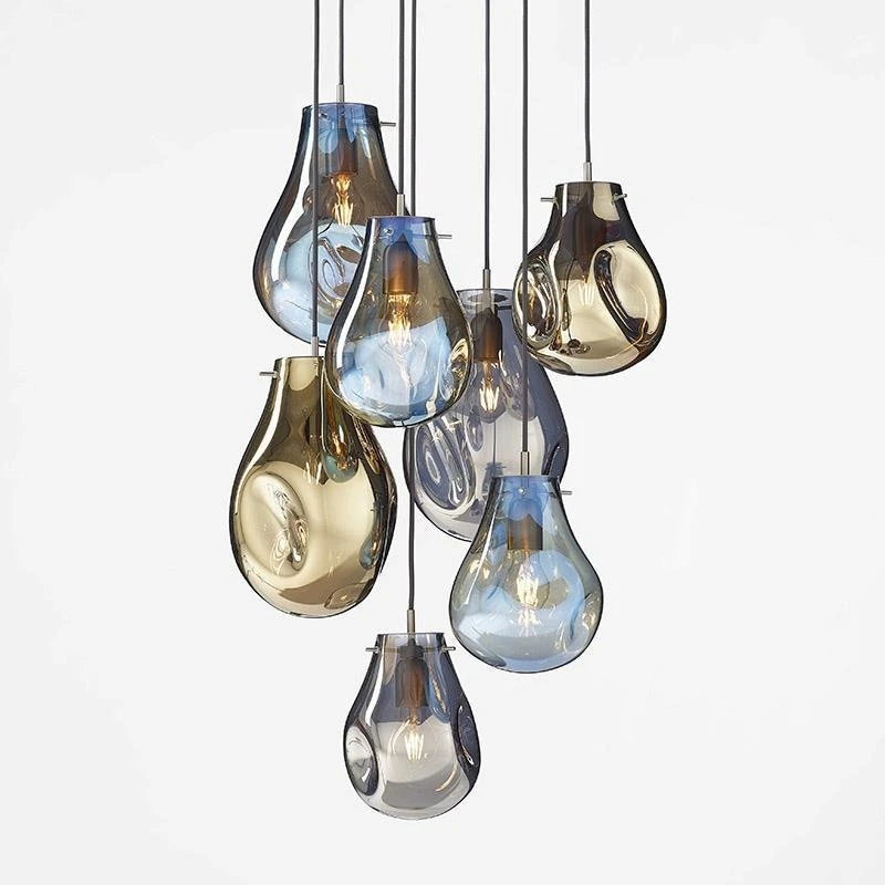 

Nordic Vintage Pendant Lamp Stained Glass Chandelier Lighting Modern Creative Italian Design Lamps Simple Pendant Light Fixtures
