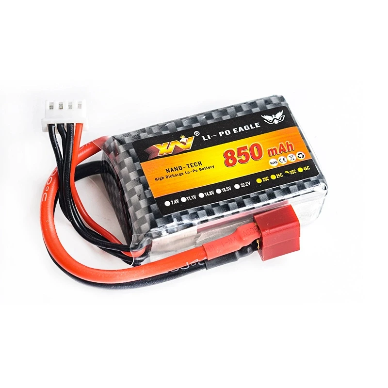 3.7v 2s 7.4v 3s4S 11.1v 850mah  25C Crossing Machine Lithium Battery Pack