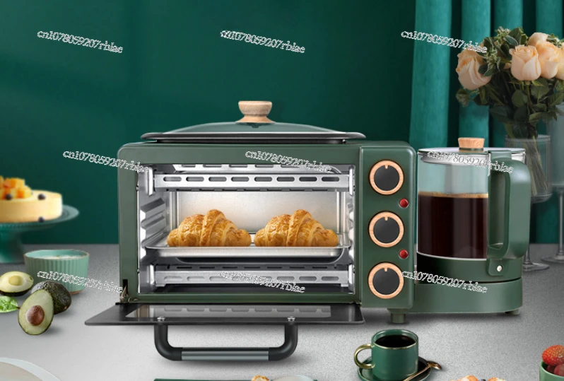 Household Multifunctional Light Food Electric Oven, Toaster, and Integrated Hot Milk Coffee Machine