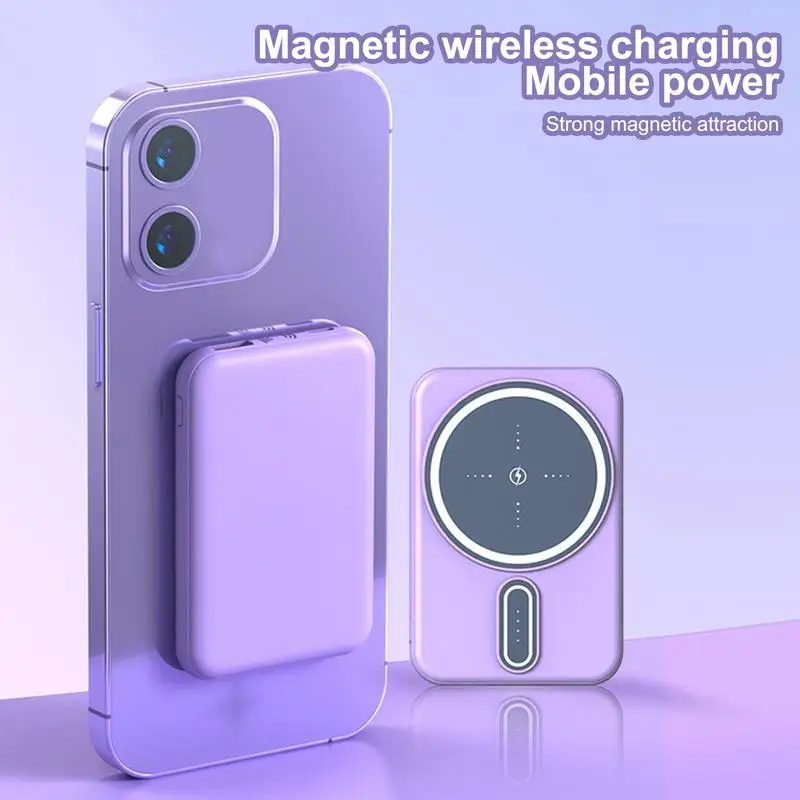 10000mAh Wireless Power Bank for iPhone 15 14 13 12 Pro Mini, Magnetic Wireless Charger Powerbank Fast Charging Portable