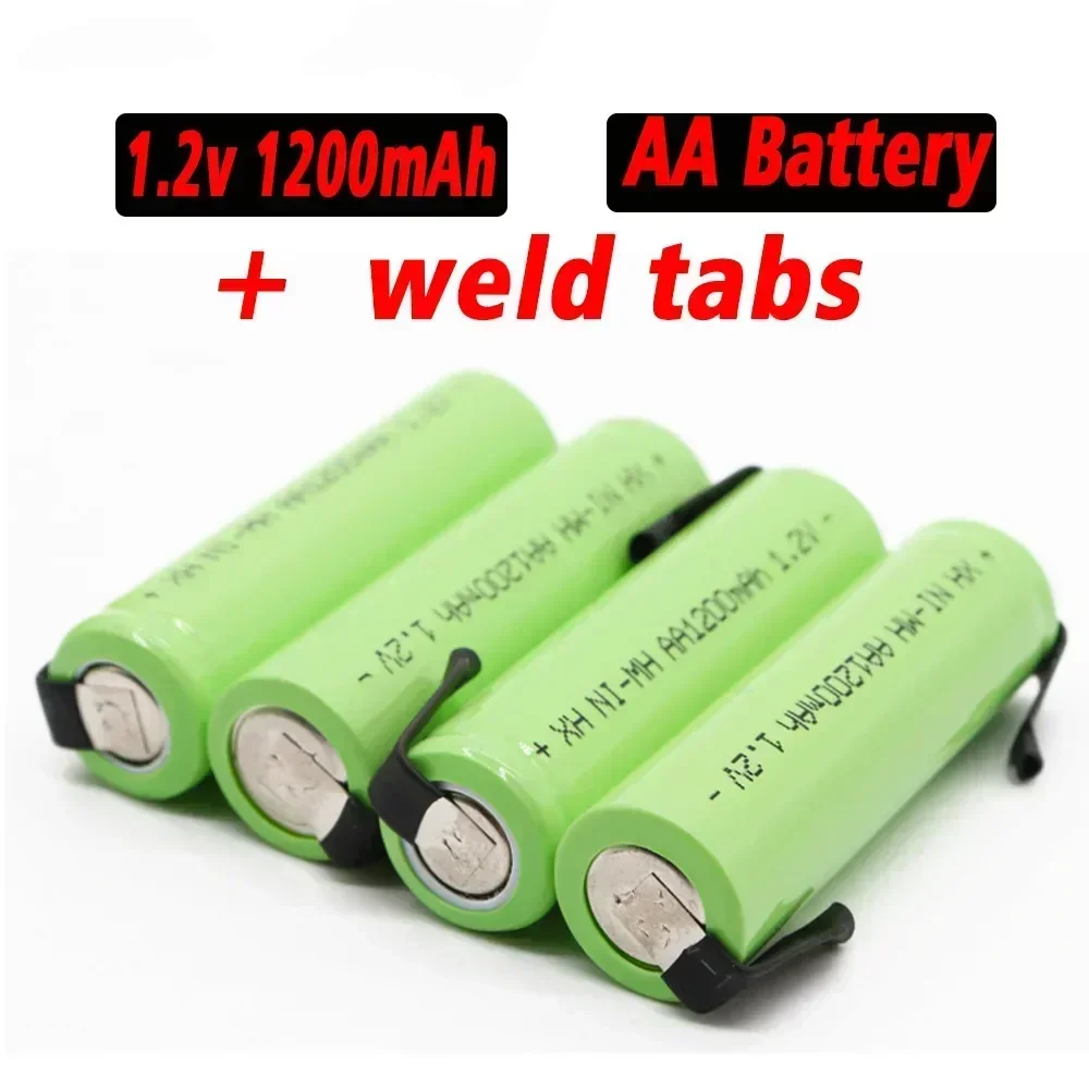 AA Rechargeable Battery 1.2V 1200mAh AA NiMH Battery with soldering for DIY electric razor teething toys Safety battery