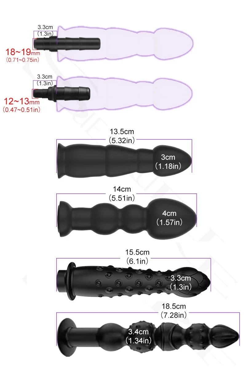 Long massage stick rod Massage Gun Heads accesories for fascia Connector connecting rod silicone heads 13mm 15mm 18mm 13 15 18