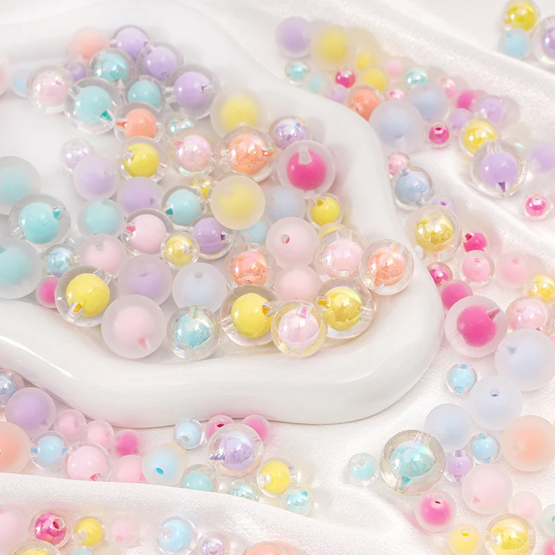 8/10/12/14/16MM 20/30/50Pcs/Bag Acrylic Matte/Transparent/Color-coated Medium Beads Loose Spacer Beads For DIY Jewelry Making - Image 3