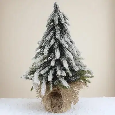 

Mini Desktop Christmas Tree Ornament Xmas Decor Snow Scene Table Lamp Holiday Party Decoration Home Festive Lighting Gift