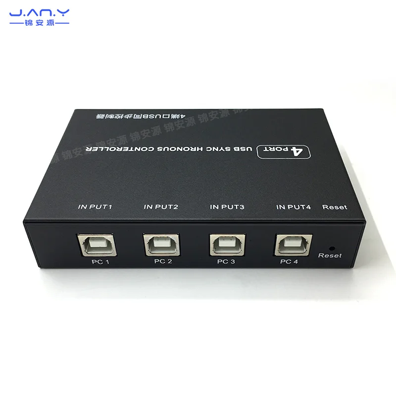 Controlador Síncrono USB para Jogos, Switcher KVM, Abertura Múltipla, Teclado Múltiplo, Mouse e Teclado Compartilhado, USB de 4 Portas