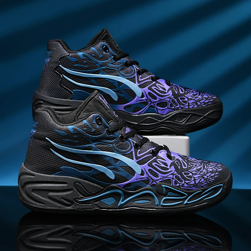 Mens Basketball Shoes Lightweight Comfortable Summer Fitness Training Shock-absorbing High-top Casual Walking Shoes for Men image 4