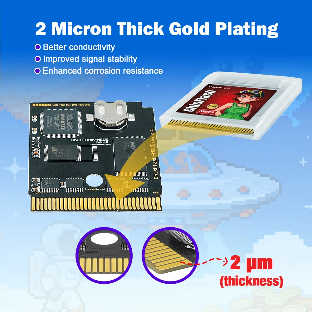 ChisFlash V1.21 قابل لإعادة الكتابة GB/GBC MBC5 Plus تخزين 8 ميجابايت 128 كيلو بايت SRAM متوافق مع سلسلة GB/GBC #2