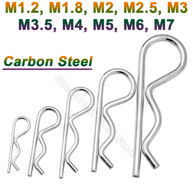 1-20Pcs M1.2 M1.8 M2 M2.5 M3 M4 M5 M6 M7 Steel R Type Spring Cotter Pin Wave Shape Split Clip Clamp Hair Tractor Pin for Car Rod