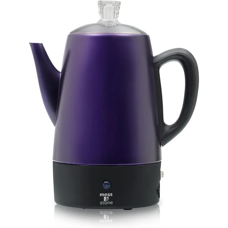 Electric Coffee Percolator, Body with Stainless Steel Lids Coffee Maker, Percolator Electric Pot - 10 Cups Camping